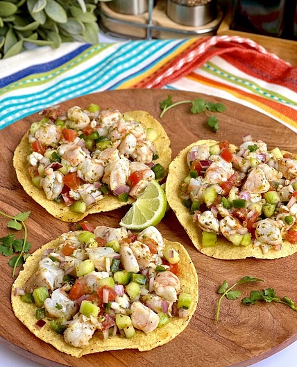 Shrimp Ceviche Tostadas