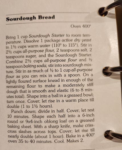 Sourdough Bread (red cookbook)