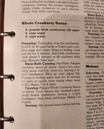 Whole Cranberry Sauce (red cookbook)