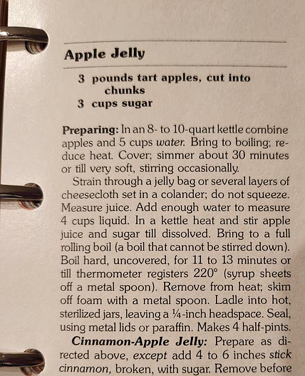 Apple Jelly (red cookbook)