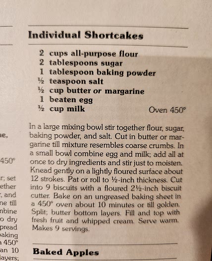 Individual Shortcakes (red cookbook)