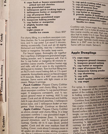 Cherry (or peach, apple) Cobbler (red cookbook)