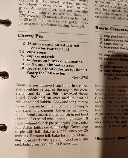 Cherry Pie (red cookbook)