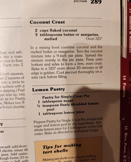Coconut Crust (red cookbook)
