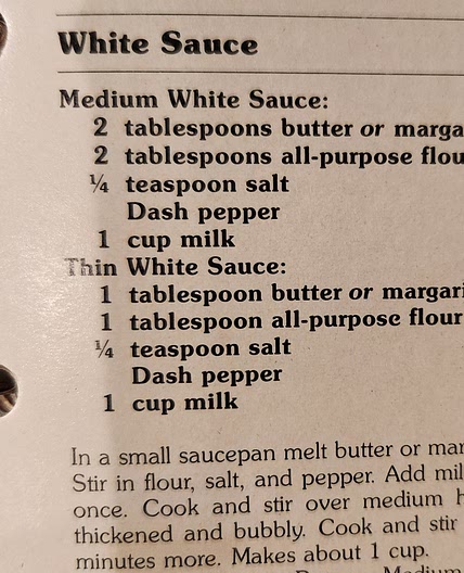 White Sauce (red cookbook)