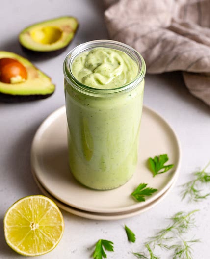 Creamy Avocado Lime Ranch Dressing with Greek Yogurt
