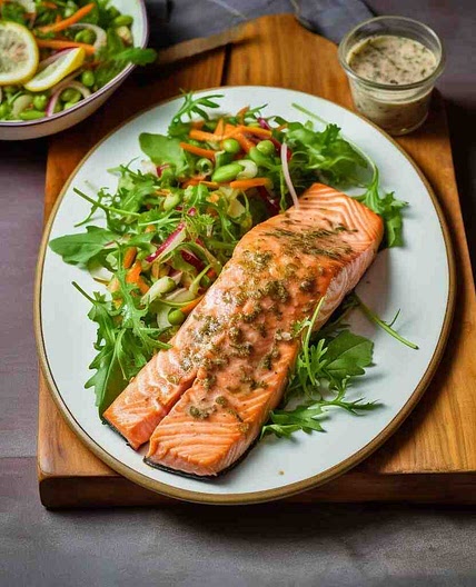 Mary Berry Salmon Tray bake with Hoisin And Asian Slaw