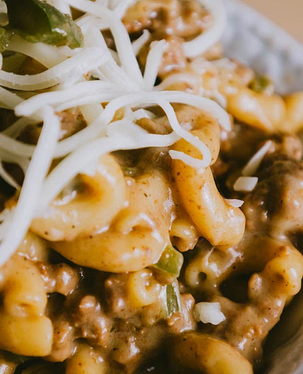 Ground Beef Philly Cheesesteak Casserole