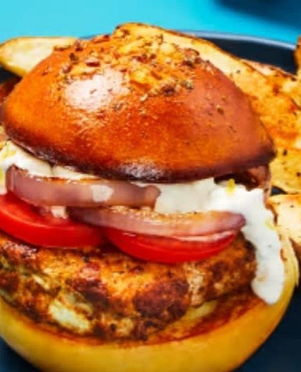 Lemon Feta Pork Burgers