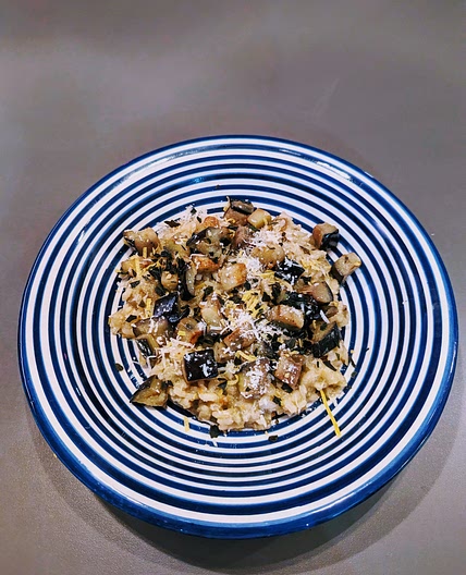 Risotto aubergines et citron