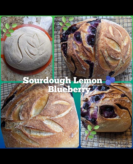 lemon & blueberry sourdough