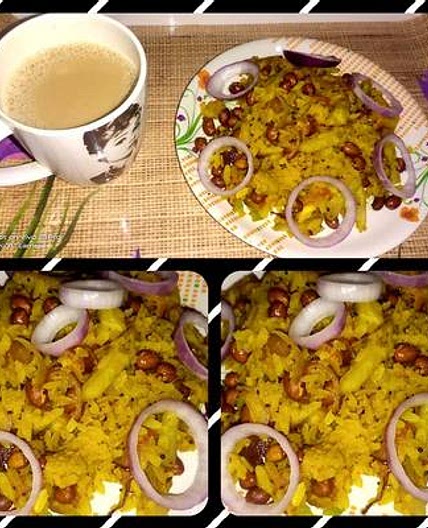 मसाला पोहा विद मसाला टी