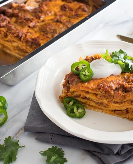 Chorizo and Cheese Burrito Lasagna