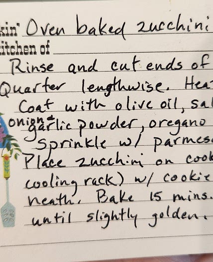 Oven Baked Zucchini
