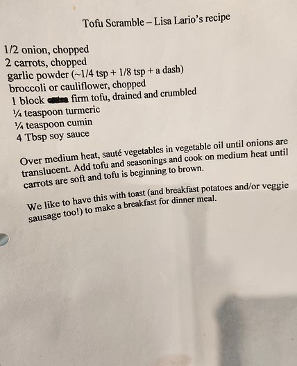 Tofu Scramble - Lisa Lario's recipe