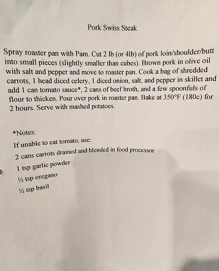 Pork Swiss Steak