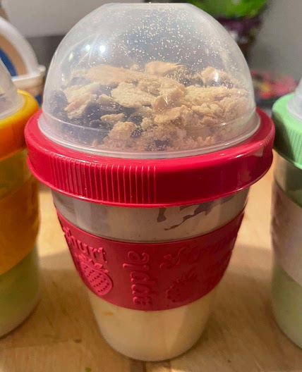 Almond milk chocolate chip cookie dough yogurt parfait 
