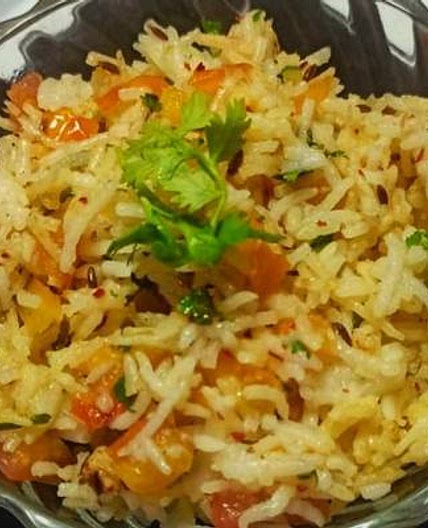 टोमाटोराइस (tomato rice recipe in hindi)
