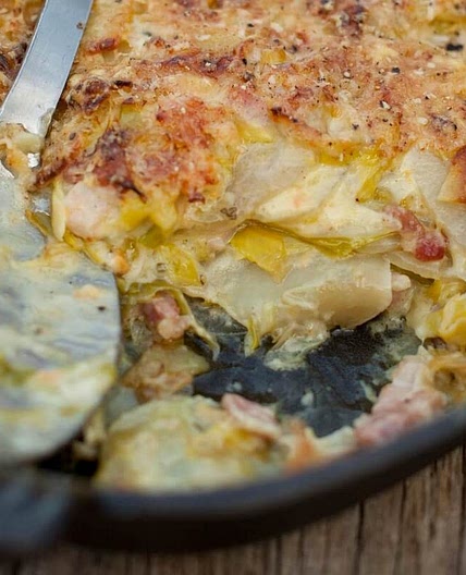 Bacon, Leek and Potato Gratin