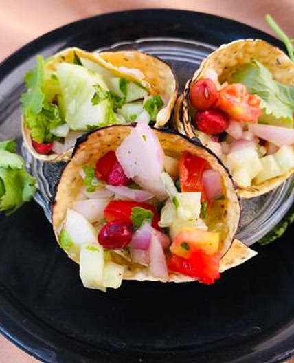 पापड़ कोन सलाद (papad cone salad recipe in Hindi)