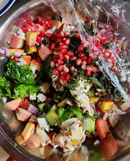 Peach + Pomegranate Salad