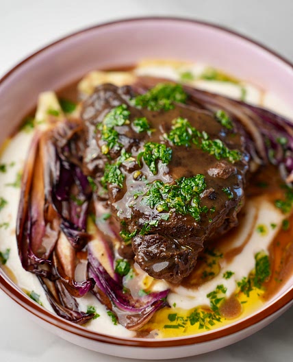 Braised beef cheeks