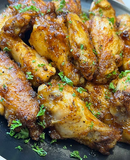 Air Fryer Maple Whiskey Hot Wings