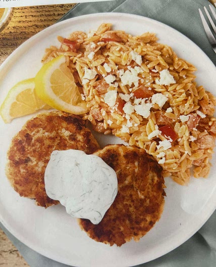 Greek style salmon cakes 