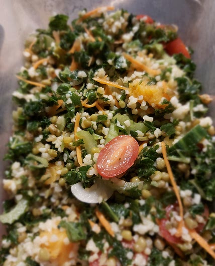 Kale and mung bean salad
