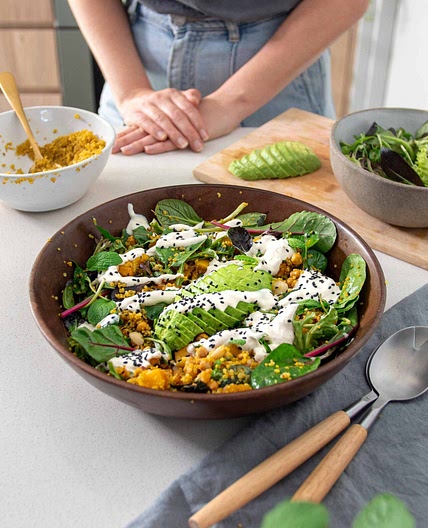Roasted Butternut Squash, Turmeric Quinoa & Avocado Salad