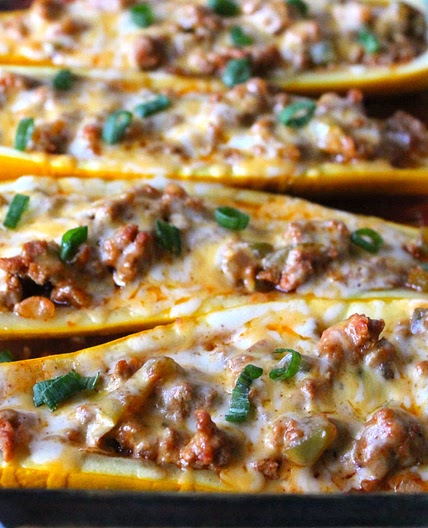 Taco Stuffed Summer Squash Boats