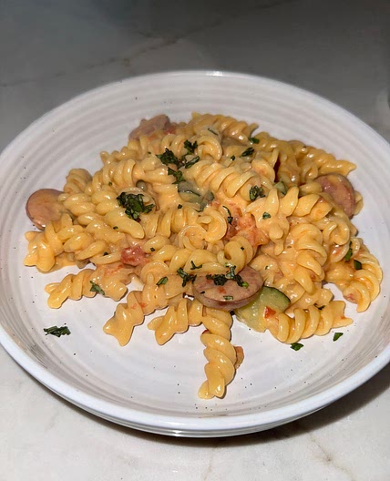 Smoked Sausage and Cheddar Pasta