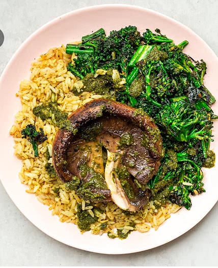 Mushroom Chimichurri Rice Bowl