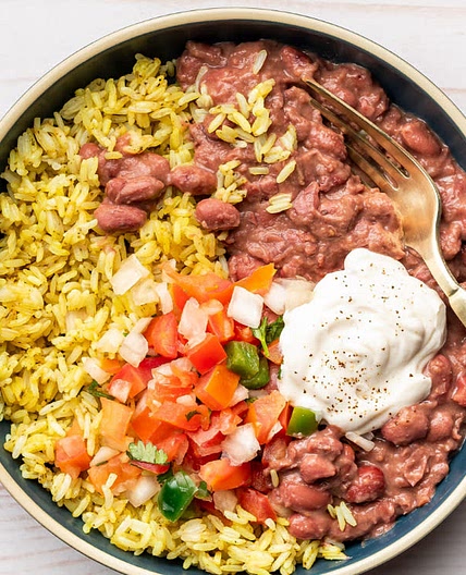 Refried Bean Salsa Bowl