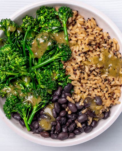 Baby Broccoli Black Bean Burrito Bowl