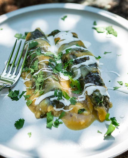 Chicken "enchiladas" with swiss chard — ANNIE STARKE