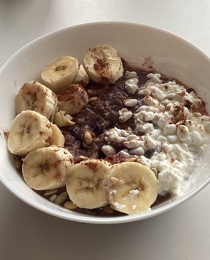 Rye porridge with cottage cheese 