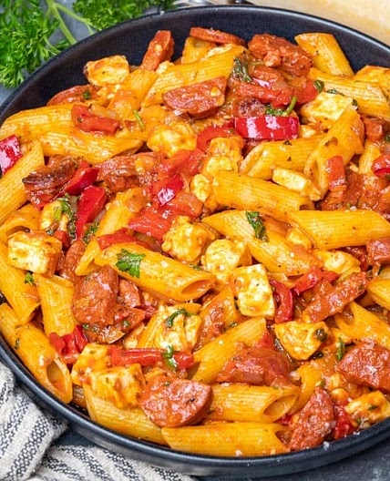 Chorizo & Halloumi Pasta