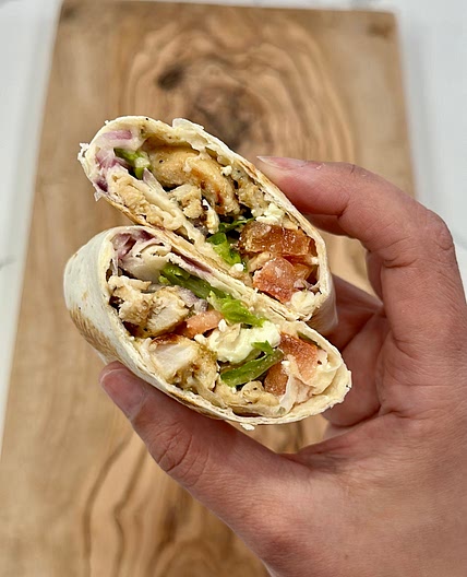 Greek chicken wraps 