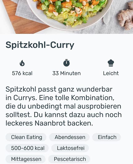 Spitzkohl-Curry

Probiere dieses leckere Rezept von YAZIO aus! 😍

Öffne den Link einfach auf deinem Smartphone oder Tablet. Markiere das Rezept anschließend als Favorit ⭐️, um es in deiner Rezeptliste zu speichern.

 ➡️ Hier geht’s lang: https://to.yazio.com/ZS9v1