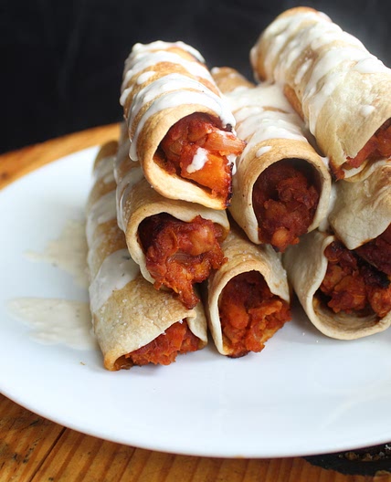 Buffalo Chickpea Taquitos