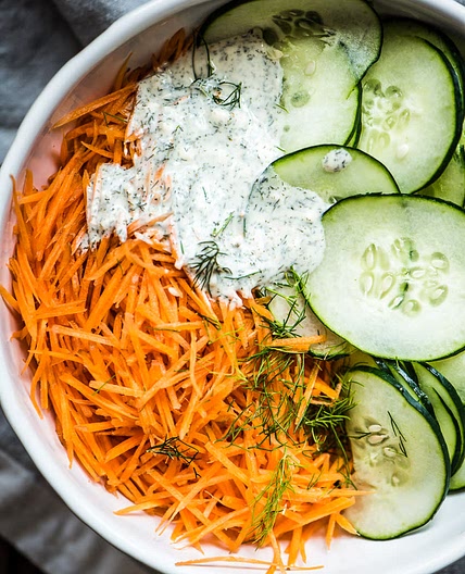 Salade concombres et carottes