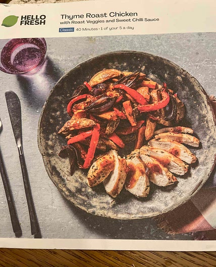 Thyme roast chicken with sweet chilli sauce 