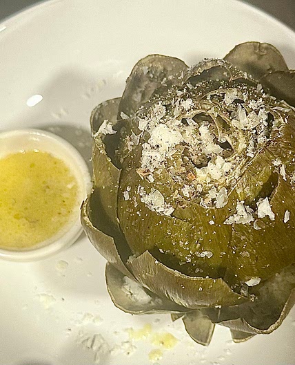 Herby Steamed Artichoke with Lemon Caper Butter