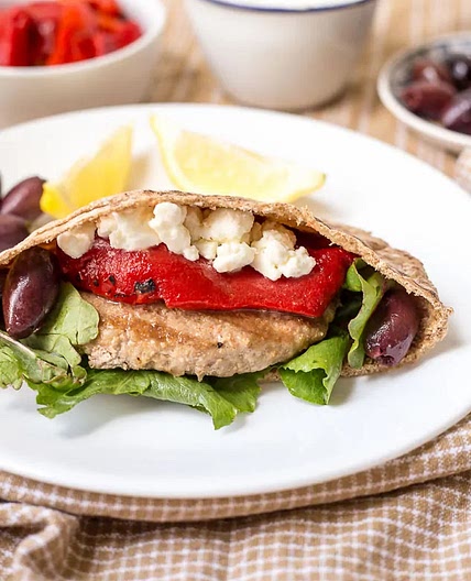 Mediterranean turkey pita burger