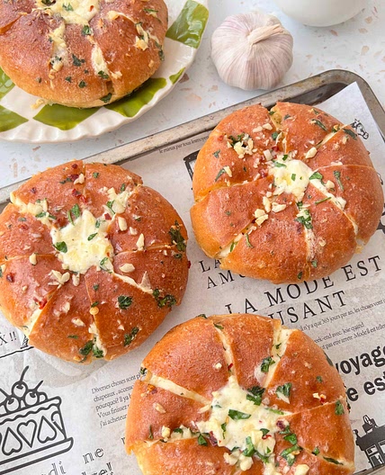 Korean inspired Garlic Bread 
