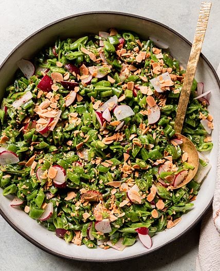 Fresh Shredded Snap Pea Salad with Lemon & Mint