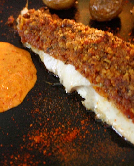 Pavé de morue en croute de chorizo