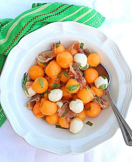 Cantaloupe Caprese Salad