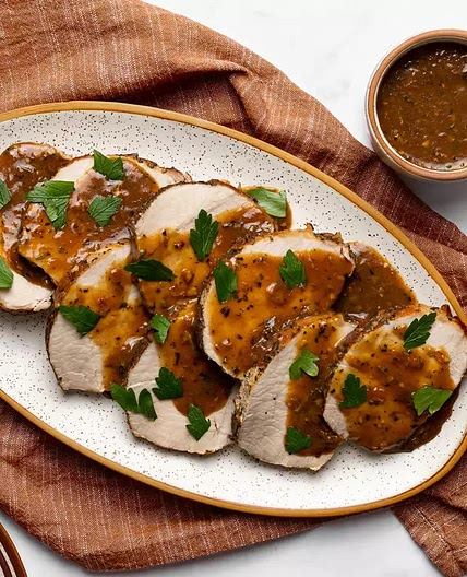 Instant Pot Rosemary Apple Balsamic Pork Tenderloin